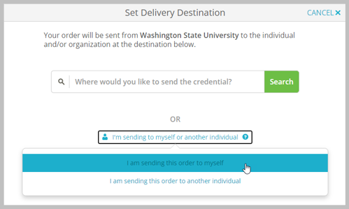 Parchment confirm delivery destination